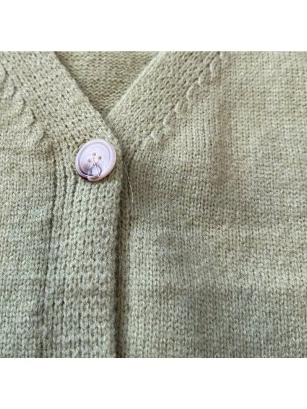 Compania Fantastica Green Knit Cardigan With Wide Collar Size Small - Picture 13 of 13